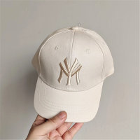 Spring and summer letter embroidered peaked cap  Beige