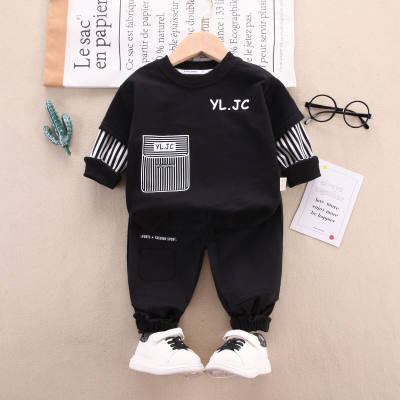 Toddler Letter Printed Color-block Sweater & Pants