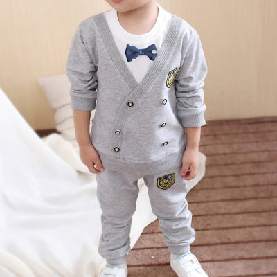 Toddler Boy Bowknot Sweatshirt & Pants
