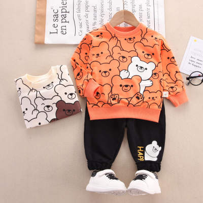 Suéter y pantalones de manga larga con estampado de animales para niños pequeños