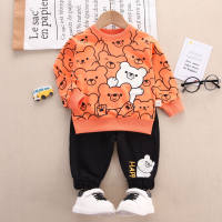 Toddler Animal Printed Long-sleeve Sweater & Pants  Orange