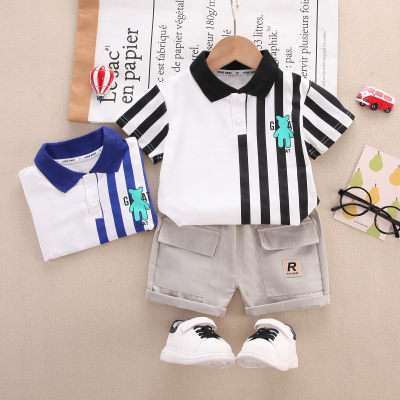 Toddler Boy Casual Striped Polo Shirt & Shorts