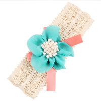 Children's solid color handmade chiffon pearl flower headband jewelry  Style 4