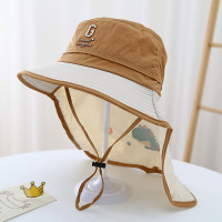 Cappello da bacino da alpinismo con ombrellone a tesa larga, scialle estivo per bambini  Cachi