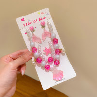 Children's 5-piece cute ocean style jewelry set  Hot Pink