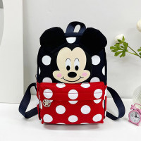 Children's cartoon color matching Mickey and Minnie travel and school backpack  Red
