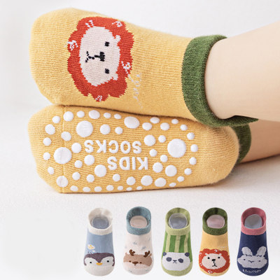 Children's Spring and Summer Cartoon Animal Pattern Boneless Ear-Pointed Anti-Slip Socks
