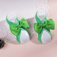 Juego de correas para pies con decoración de pie de lazo de color sólido para niños  Verde
