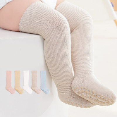 Children's solid color boneless double-sided glued anti-slip stockings