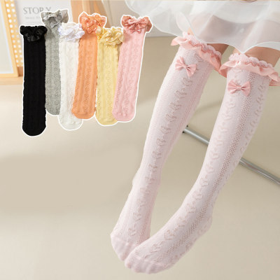 Children's Summer Thin Lace Bow Over-the-Knee Stockings
