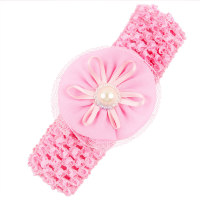 Children's solid color handmade chiffon pearl flower headband jewelry  Style 1