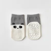 Baby Pure Cotton Cartoon Animal Style Non-slip Socks  Gray