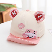 قبعة للحماية من الشمس بآذان عجل كرتونية للأطفال  وردي 