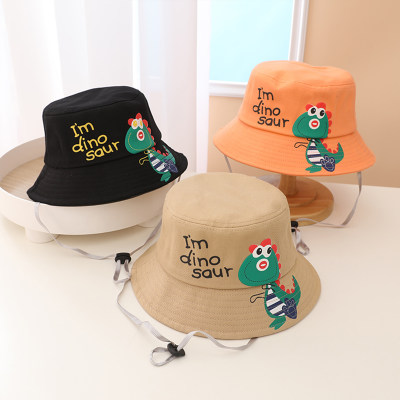 Baby Toddler Pure Cotton Letter and Dinosaur Pattern Bucket Hat