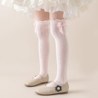 Spring and summer girls' Lolita bow princess dress stockings  Pink