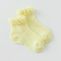 Children's Summer Mesh Breathable Candy Color Newborn Socks  Yellow