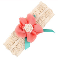 Children's solid color handmade chiffon pearl flower headband jewelry  Style 3