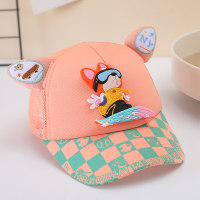 قبعة للحماية من الشمس بأذنين صغيرة لطيفة على شكل ثعلب رياضي للربيع والصيف  برتقالي