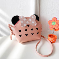 Children Girls Princess Cute Cartoon Mickey Bowknot Mini Crossbody Bag  Pink