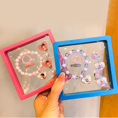 مجموعة مجوهرات فروزن للأطفال بتصميم سوار ومشبك للأذن