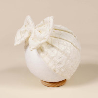 Sombrero respirable del bebé recién nacido del bowknot del agujero del color sólido respirable de los niños  Beige