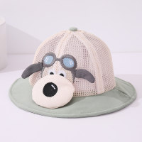 Baby spring and summer mesh glasses puppy fashion cute trendy basin hat  Green
