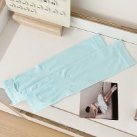 Children's summer solid color sun protection and UV protection ice silk ice sleeve arm sleeves  Blue