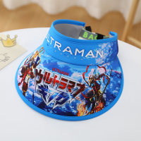 Protection solaire d'été pour enfants Ultraman chapeau de soleil anti-ultraviolet à large bord creux  Bleu
