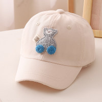 Sombrero de oso con protección solar, gorro tridimensional de pato, animal PEQUEÑO, primavera para niños  Beige