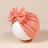 Sombrero respirable del bebé recién nacido del bowknot del agujero del color sólido respirable de los niños  Melon rojo