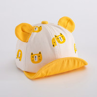 قبعة شمس لطيفة لفصل الربيع والصيف للأطفال ذات آذان ثلاثية الأبعاد  أصفر