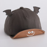 Children's Spring and Summer Cartoon Expression Three-dimensional Ear Peaked Cap  Coffee