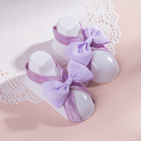 Juego de correas para pies con decoración de pie de lazo de color sólido para niños  Púrpura