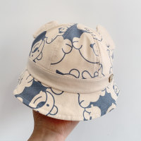 Chapéu de balde com padrão de urso de abraço de desenho animado infantil  Azul