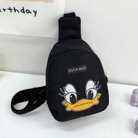 Children's cartoon cute fashion duck travel to school messenger bag  Black