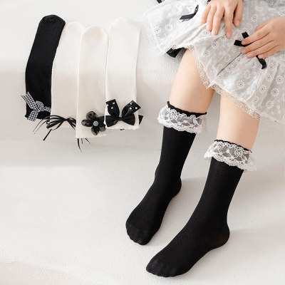 Children's summer thin lace princess mesh jk bow calf stockings