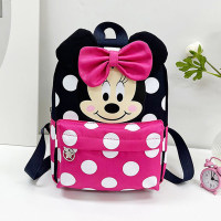 Children's cartoon color matching Mickey and Minnie travel and school backpack  Hot Pink