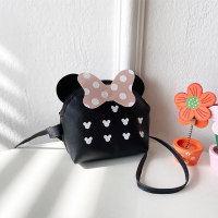 Children Girls Princess Cute Cartoon Mickey Bowknot Mini Crossbody Bag  Black