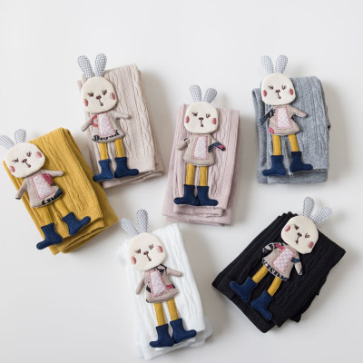Toddler Girl Rabbit Pattern Close-fitting Cropped Pants