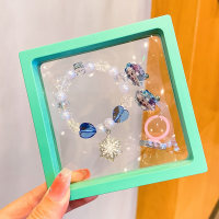Ensemble de bijoux pour enfants, bracelet de perles, clip d'oreille, bague, la reine des neiges  Multicolore