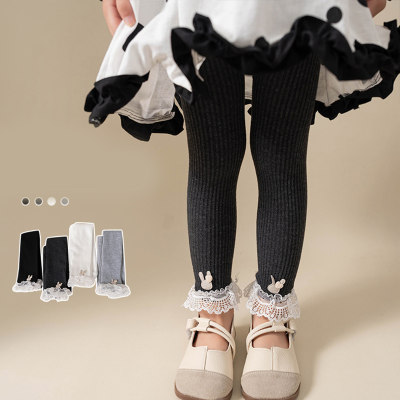 Children's lace bunny skinny nine-point leggings