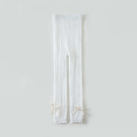 Leggings anti-zanzare a nove punti in maglia sottile con fiocco estivo per bambina da bambina  bianca