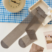 Children's summer ultra-thin white love dots Lolita l sweet jk stockings  Gray