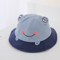 Chapéu de bacia em forma de animal pequeno para crianças de primavera para cobrir o sol e chapéu respirável  Azul