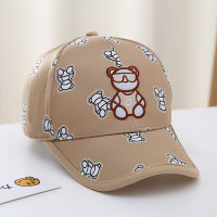 New Spring and Summer Children's Glasses Bear Print Sunscreen Breathable Peaked Cap  Coffee