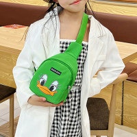 Children's cartoon cute fashion duck travel to school messenger bag  Green