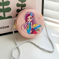 Children's cartoon girl mermaid crossbody bag coin purse  Pink