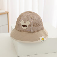 Children's spring and summer cute Mickey Mouse Clubhouse full mesh breathable casual sun hat  Khaki