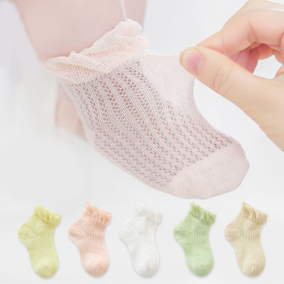 جوارب صيفية شبكية قابلة للتنفس بألوان الحلوى للأطفال حديثي الولادة