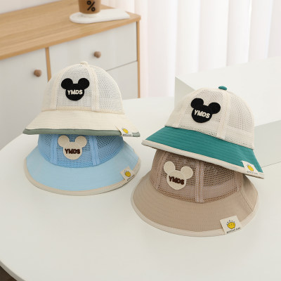 Primavera e verão infantil bonito Mickey Mouse Clubhouse malha completa respirável chapéu de sol casual
